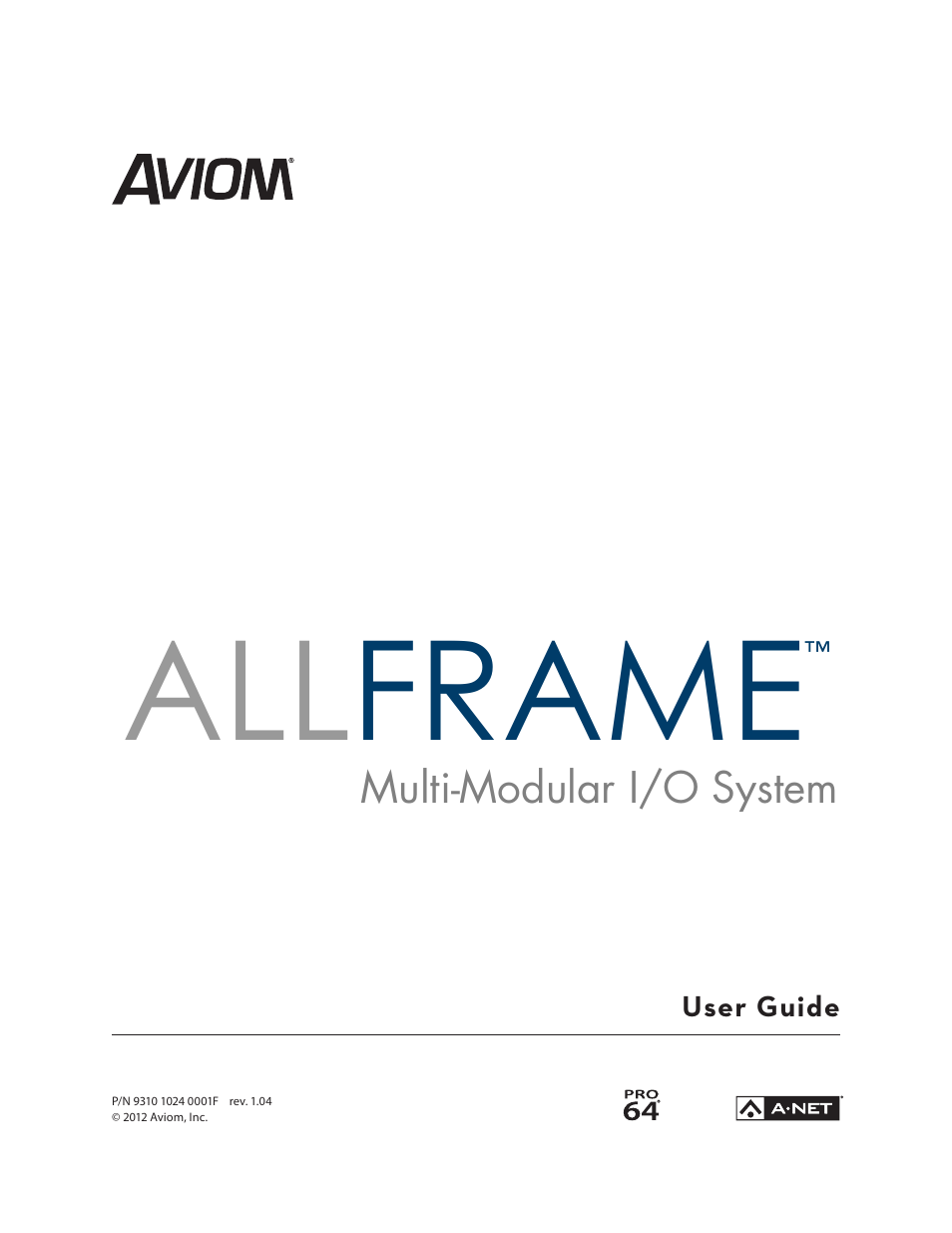 Aviom AllFrame User Manual | 111 pages