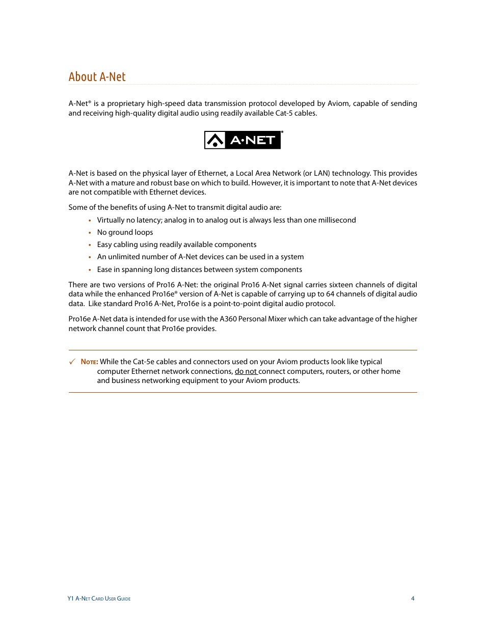 About a-net | Aviom Aviom16/o-Y1 User Manual | Page 11 / 29