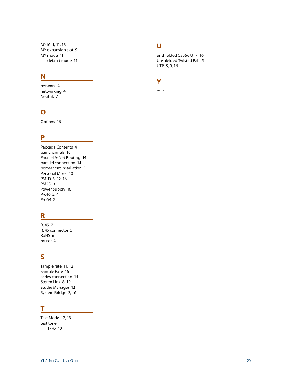 Aviom Aviom16/o-Y1 User Manual | Page 27 / 29