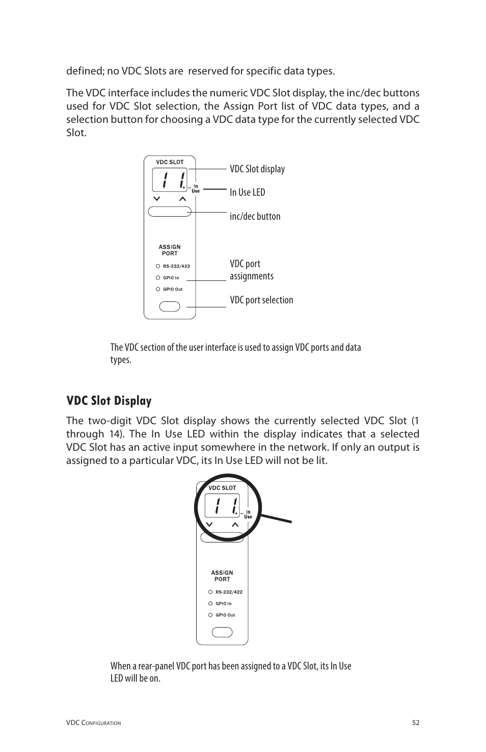 Vdc slot display | Aviom 6416dio User Manual | Page 62 / 113