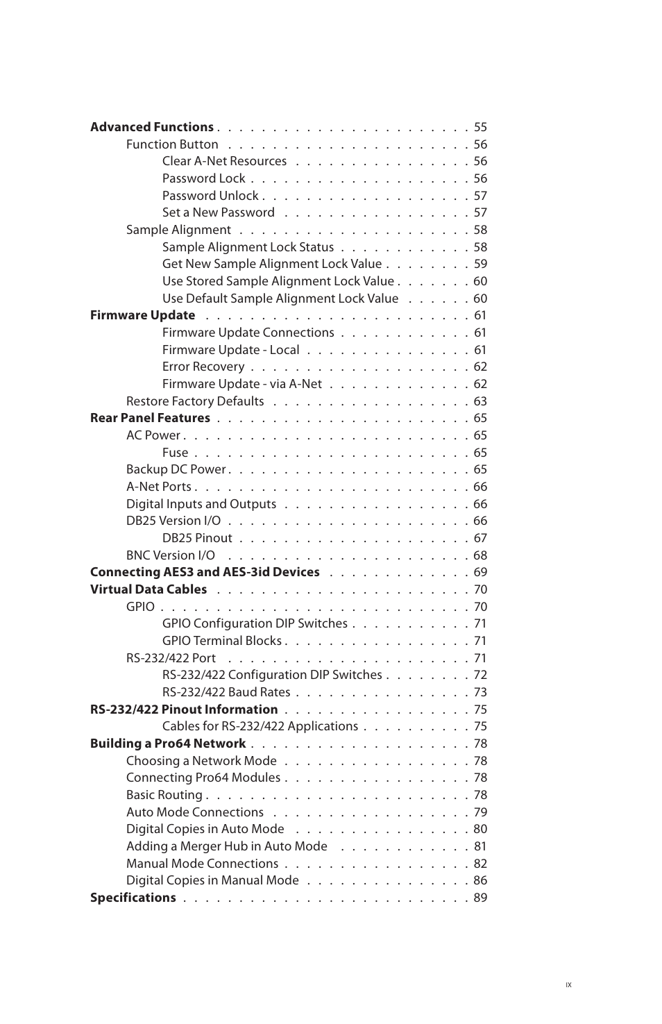 Aviom 6416dio User Manual | Page 9 / 113