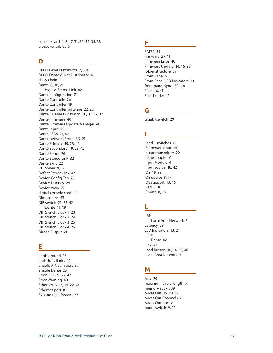 Aviom D800-Dante User Manual | Page 55 / 59