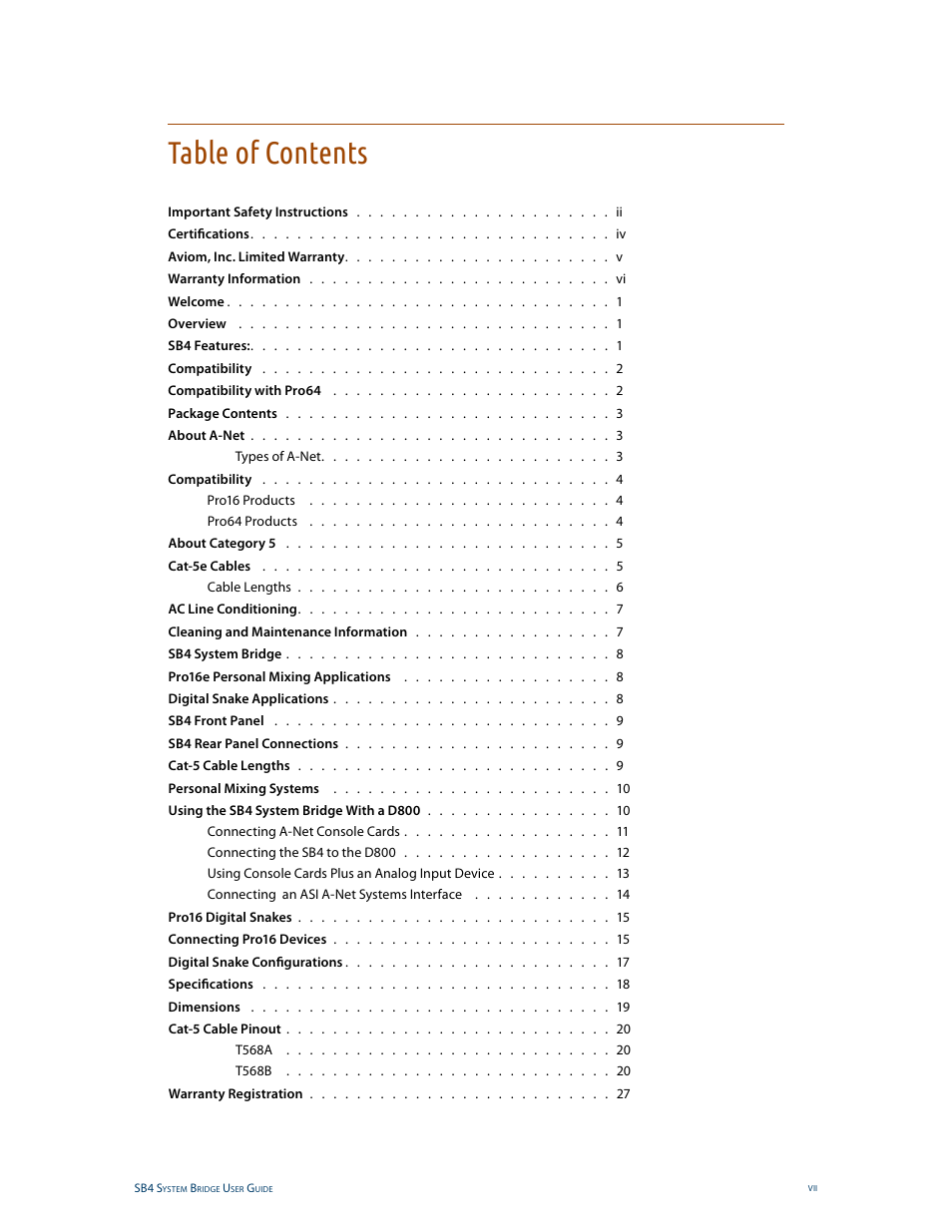 Aviom SB4 User Manual | Page 7 / 30
