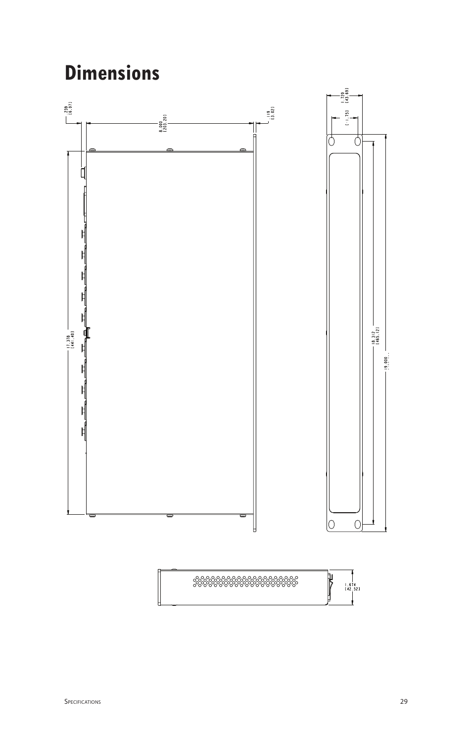Dimensions | Aviom MH10f User Manual | Page 36 / 41