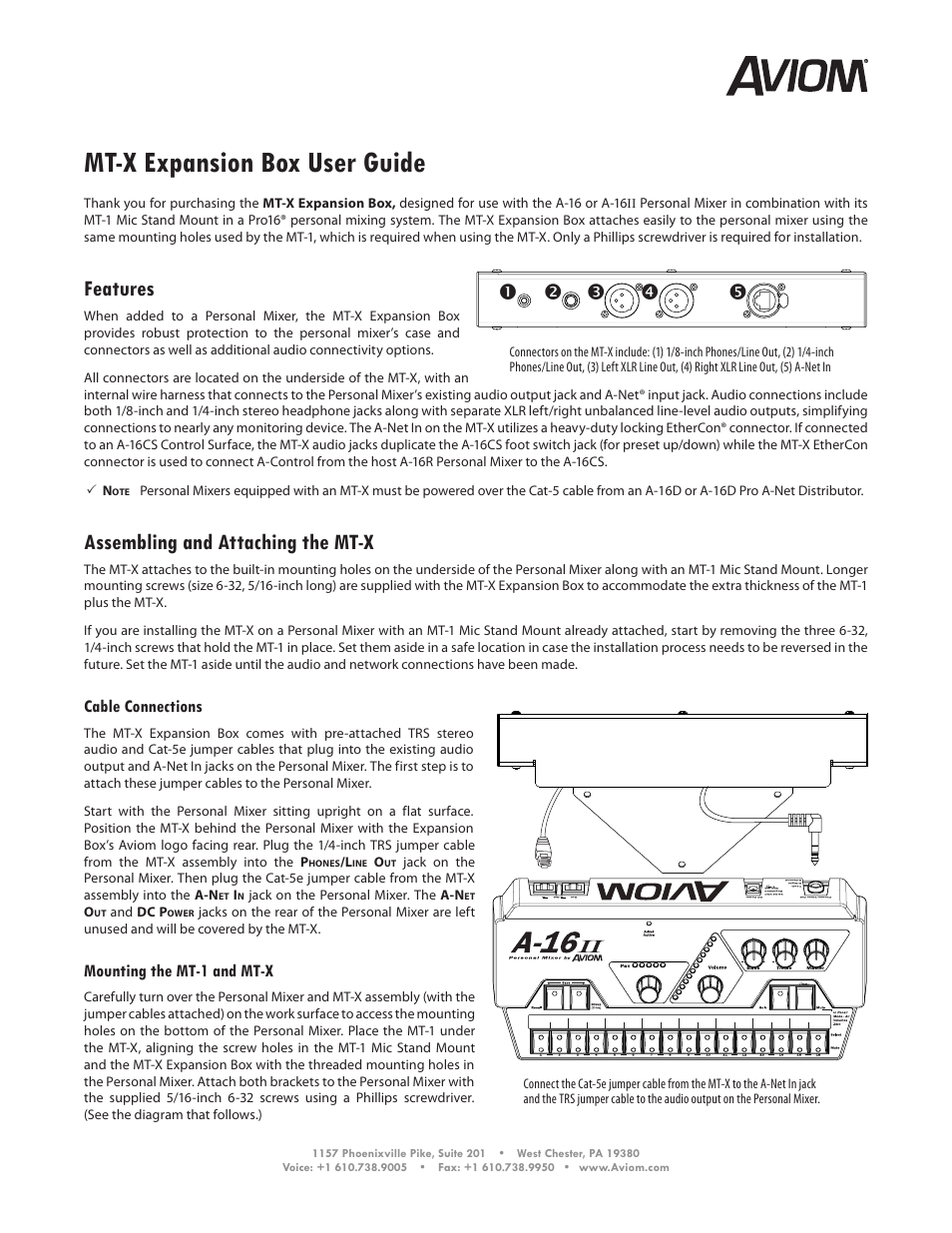 Aviom MT-X Expansion Box User Manual | 2 pages