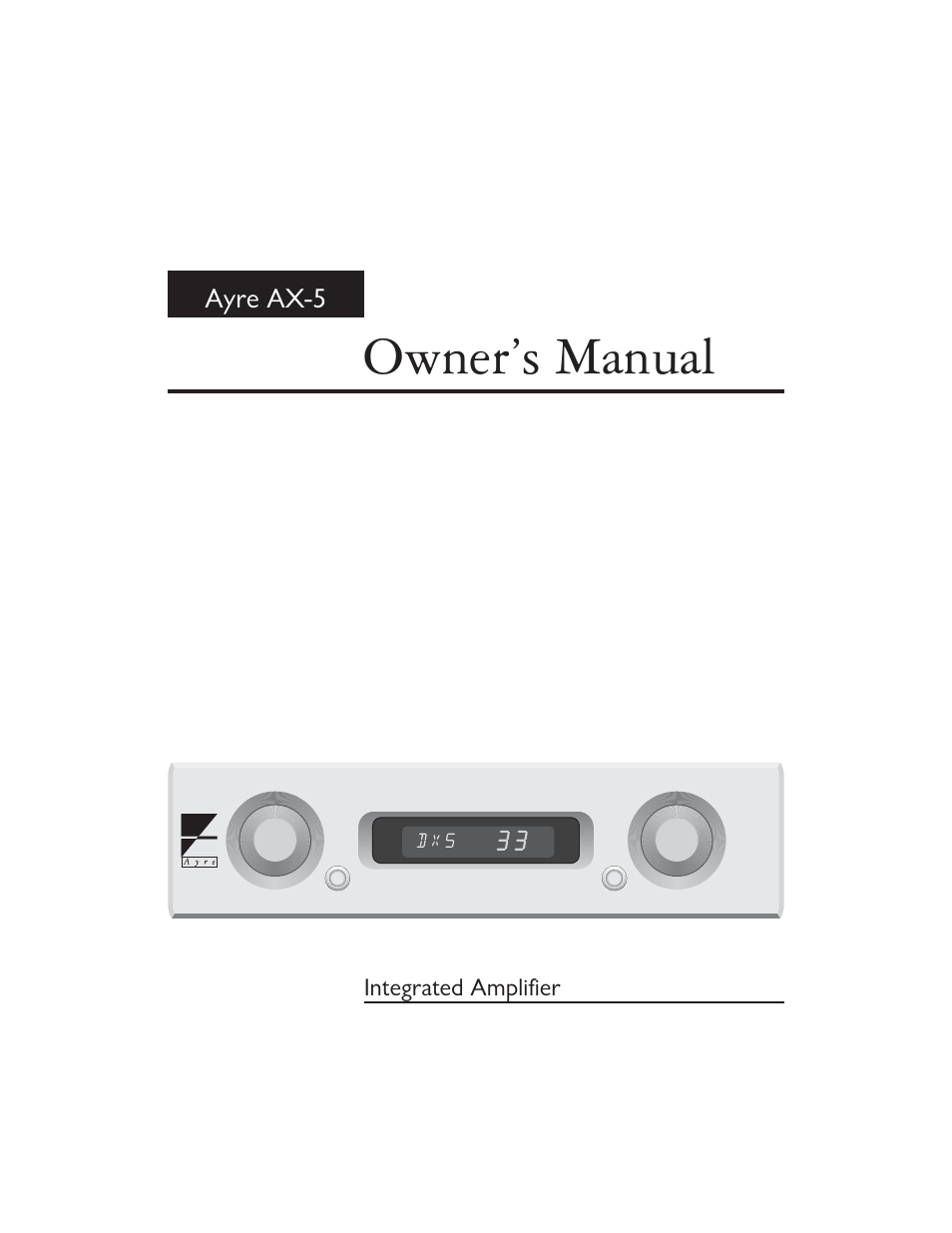 AYRE AX-5 User Manual | 40 pages