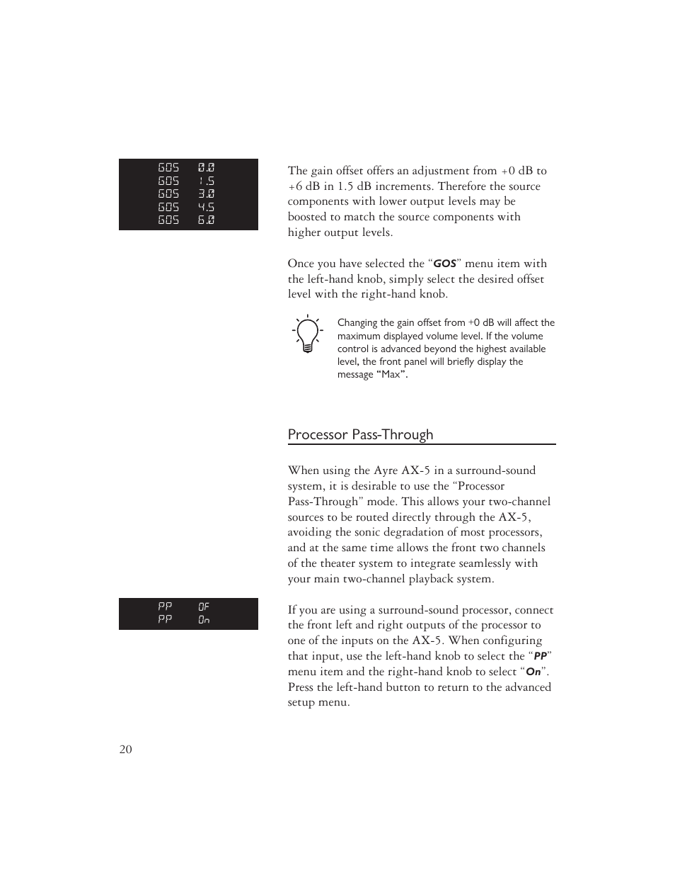 Processor pass-through | AYRE AX-5 User Manual | Page 22 / 40