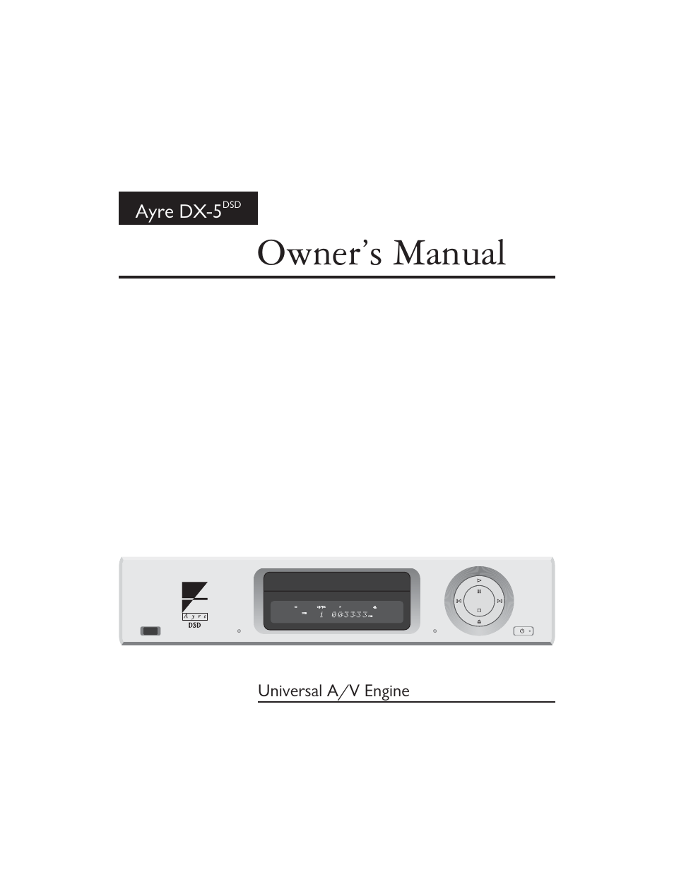 AYRE DX-5DSD User Manual | 128 pages