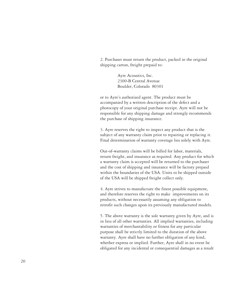 AYRE MX-R User Manual | Page 20 / 24