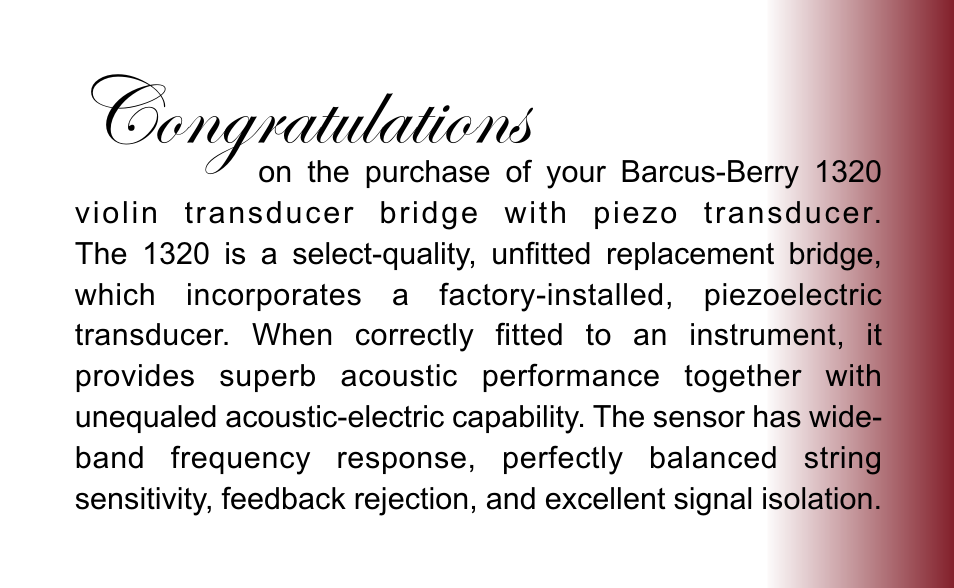 Barcus Berry 1320 User Manual | Page 2 / 11