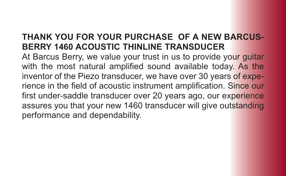 Barcus Berry 1460-N12 User Manual | Page 2 / 15