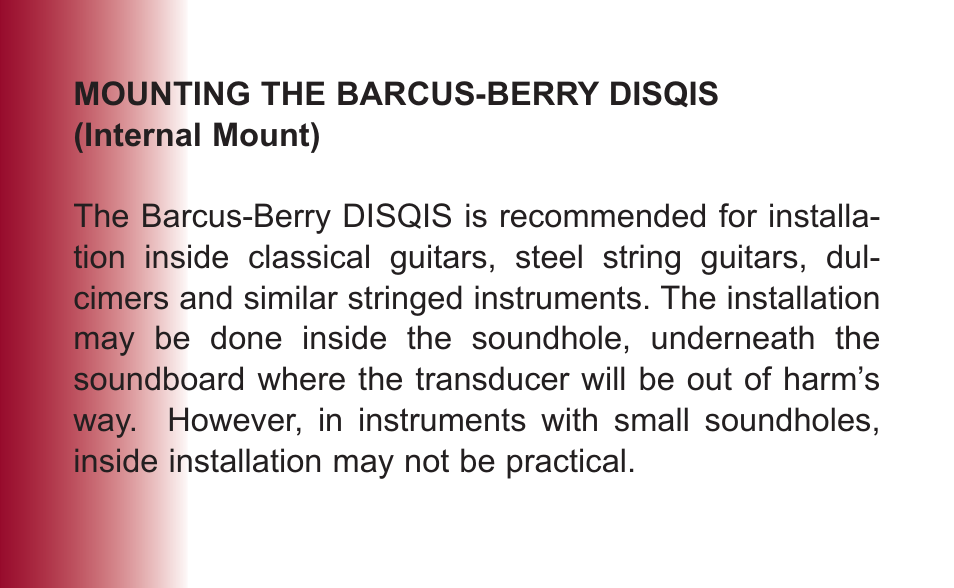 Barcus Berry DISQOS User Manual | Page 3 / 11