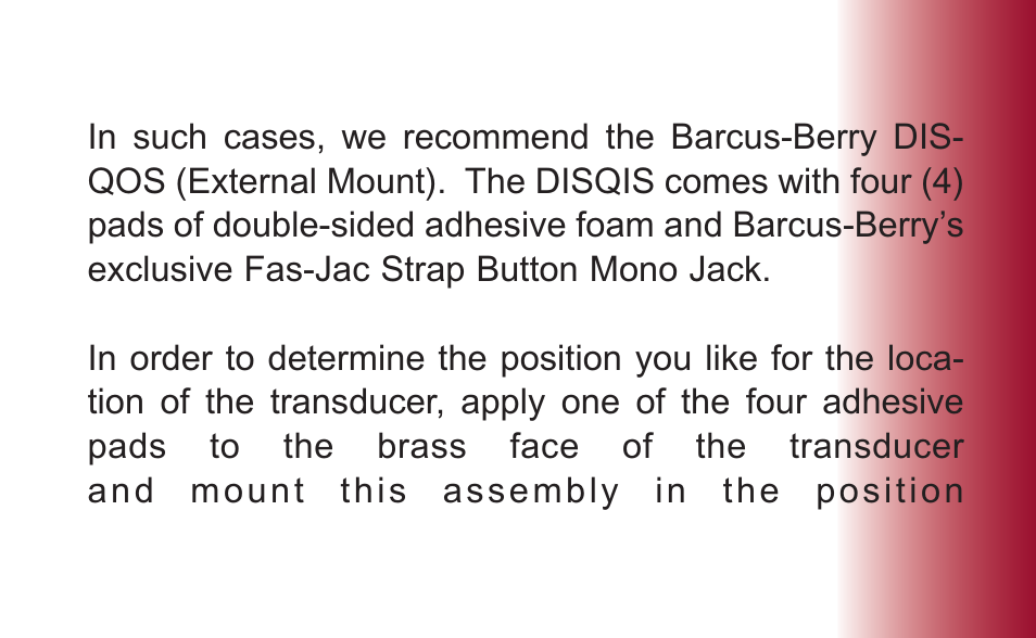 Barcus Berry DISQOS User Manual | Page 4 / 11
