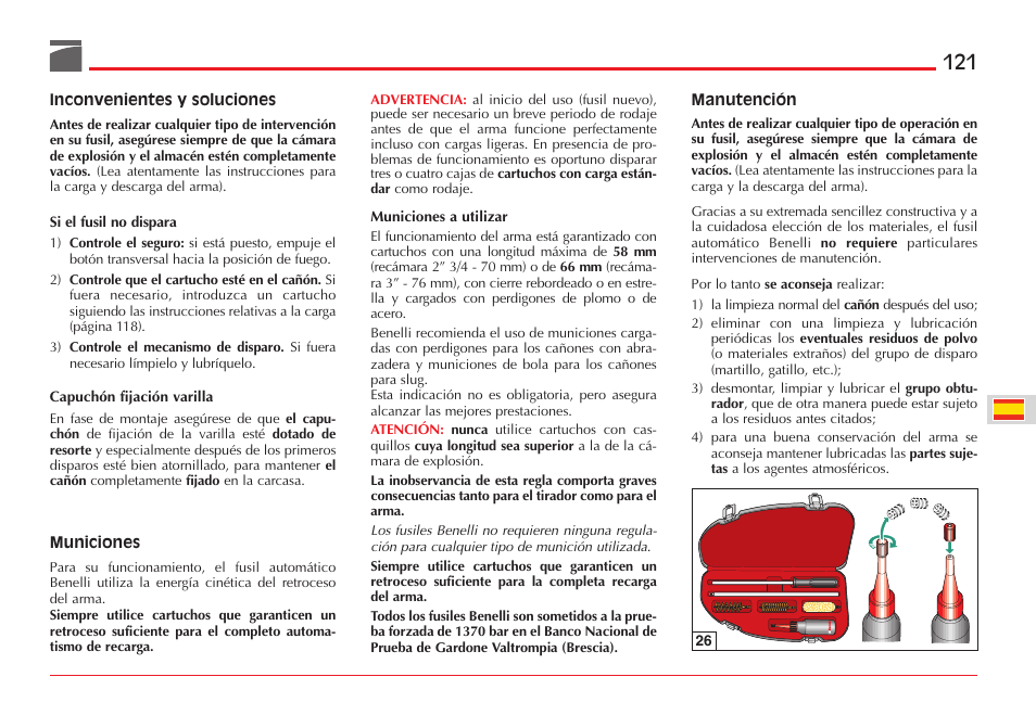 Benelli ETHOS Shotgun User Manual | Page 122 / 226