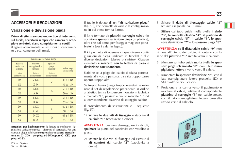 Accessori e regolazioni | Benelli ETHOS Shotgun User Manual | Page 24 / 226