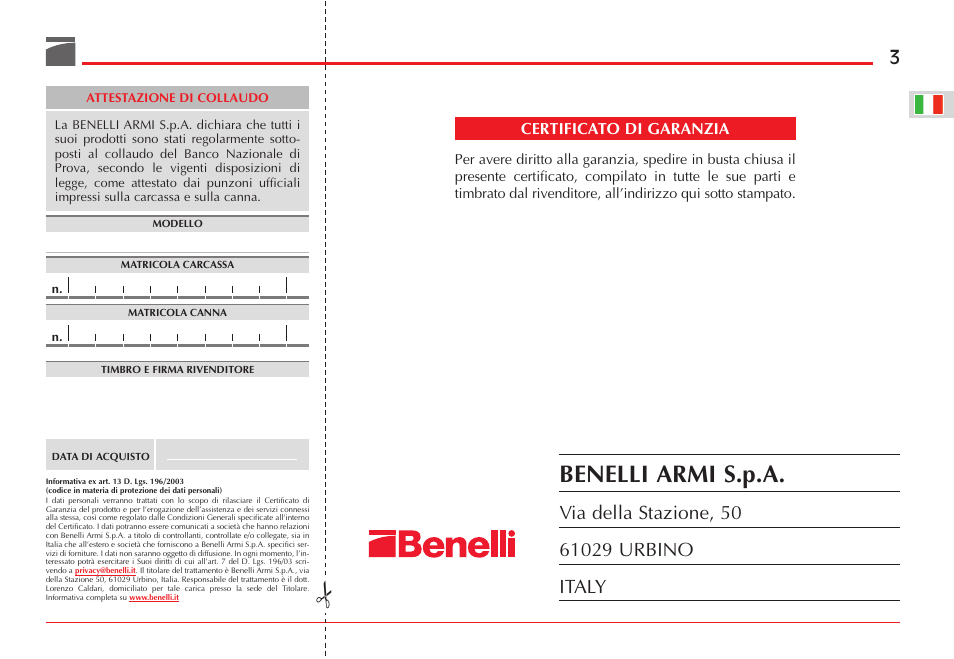Benelli armi s.p.a | Benelli ETHOS Shotgun User Manual | Page 4 / 226