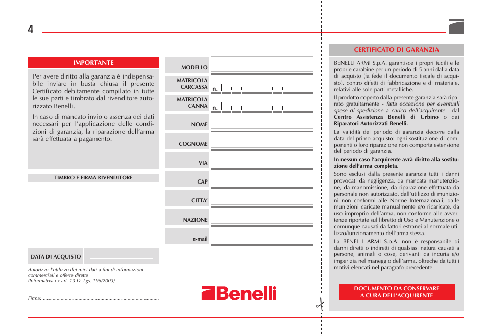 Benelli ETHOS Shotgun User Manual | Page 5 / 226