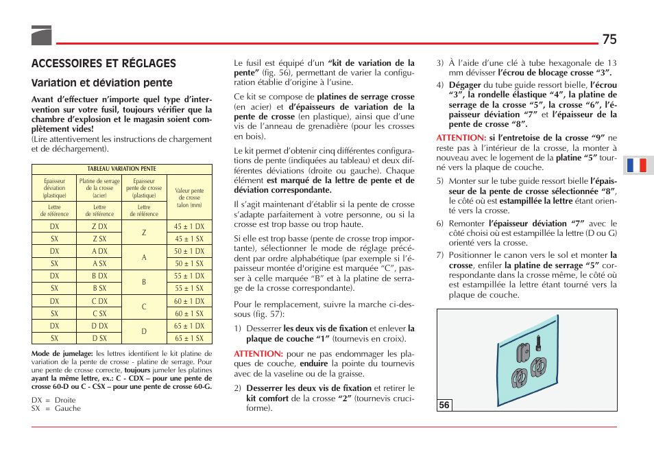 Accessoires et réglages | Benelli ETHOS Shotgun User Manual | Page 76 / 226