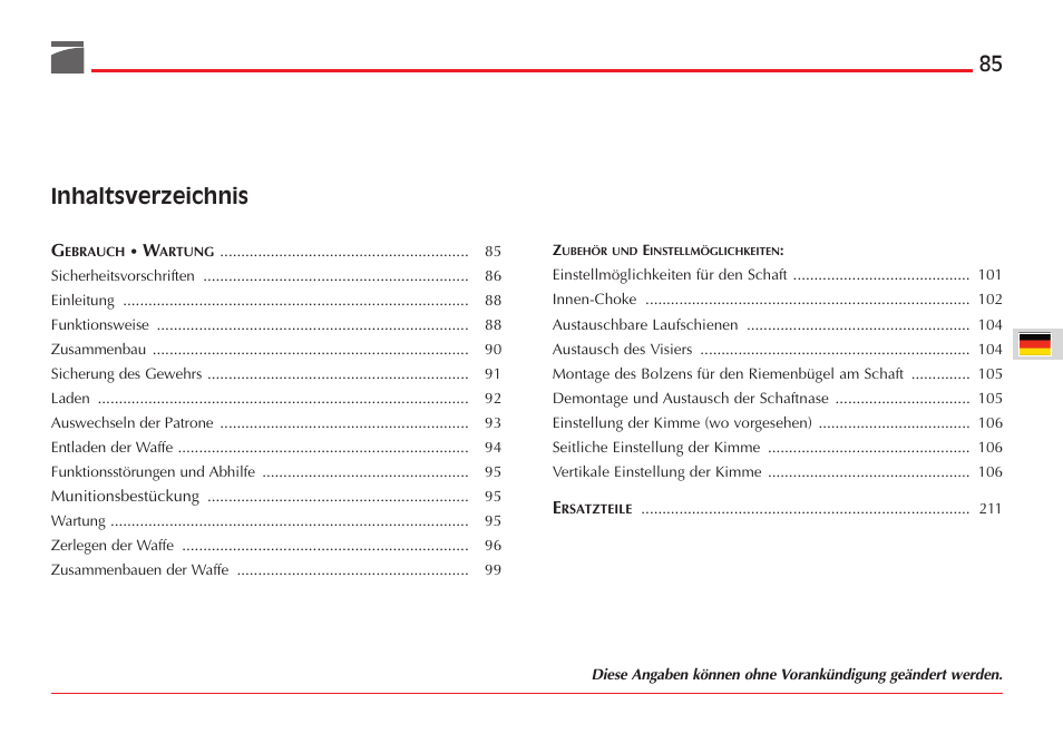 Benelli ETHOS Shotgun User Manual | Page 86 / 226