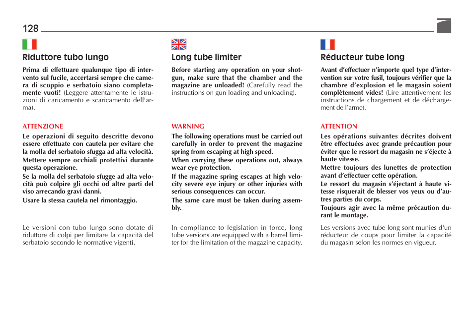 Benelli Performance Shop M2 3-Gun Edition User Manual | Page 129 / 170