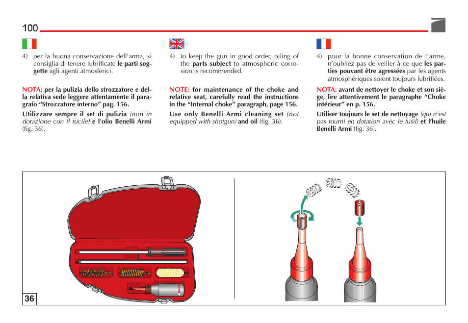 Benelli M3 Convertible Semi-Auto Pump Shotgun User Manual | Page 101 / 182