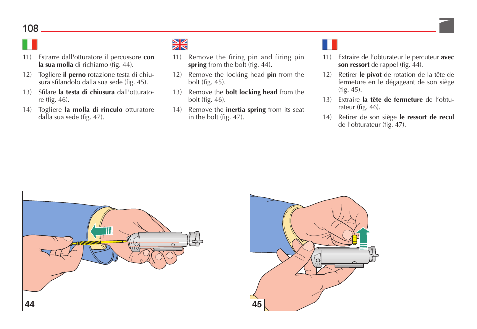 Benelli M3 Convertible Semi-Auto Pump Shotgun User Manual | Page 109 / 182