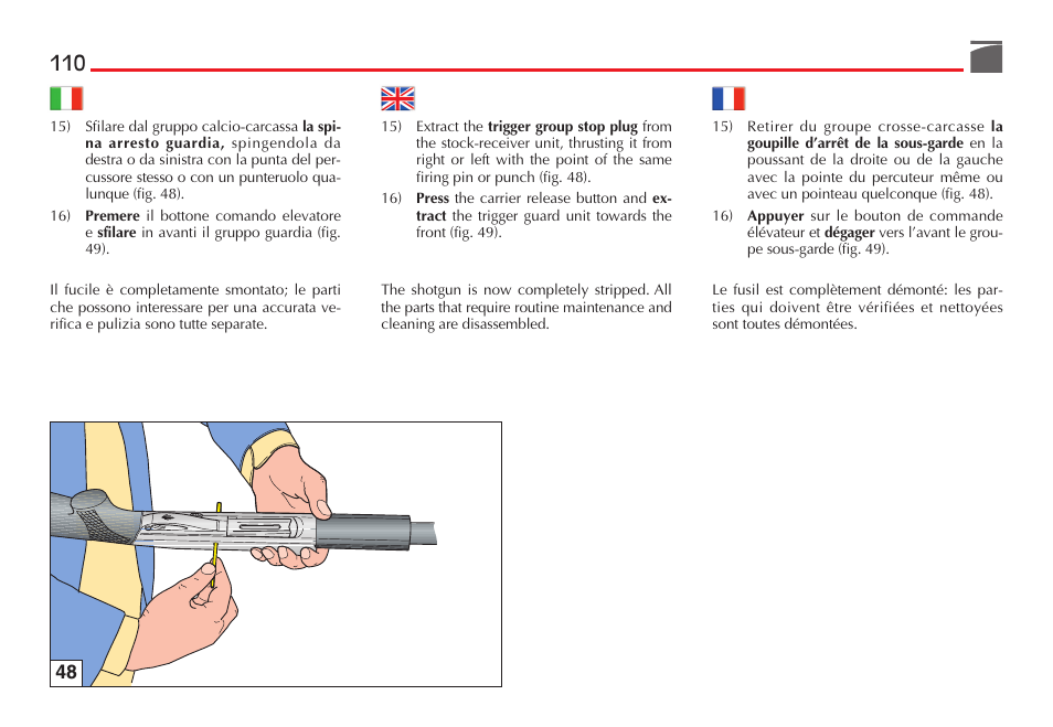 Benelli M3 Convertible Semi-Auto Pump Shotgun User Manual | Page 111 / 182