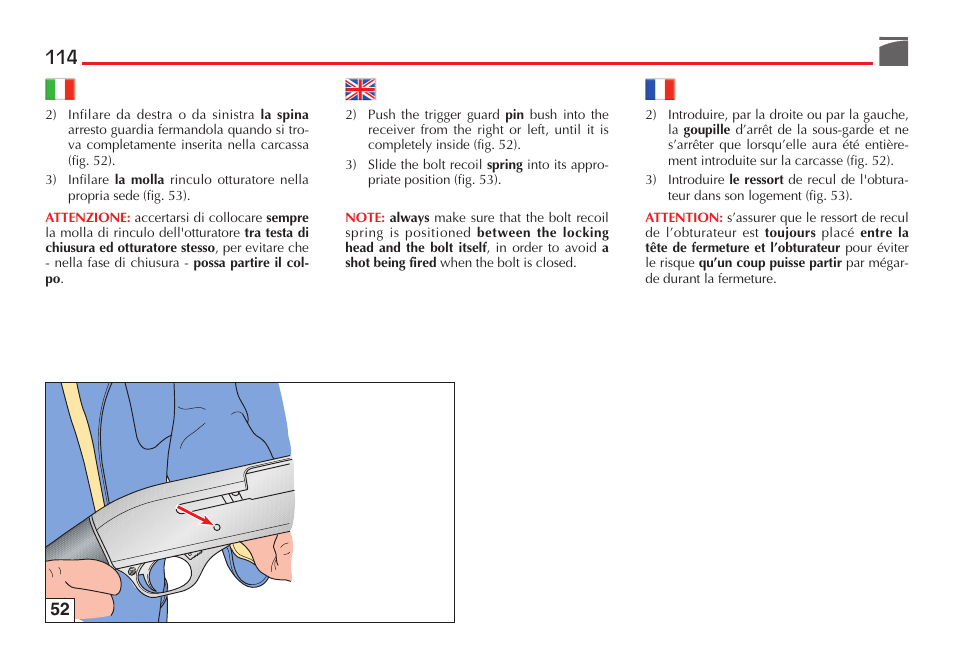 Benelli M3 Convertible Semi-Auto Pump Shotgun User Manual | Page 115 / 182