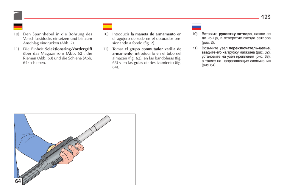 Benelli M3 Convertible Semi-Auto Pump Shotgun User Manual | Page 124 / 182