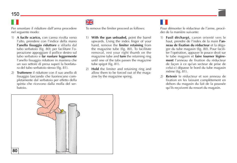 Benelli M3 Convertible Semi-Auto Pump Shotgun User Manual | Page 151 / 182