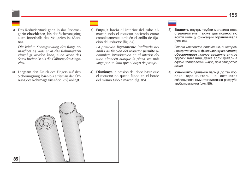 Benelli M3 Convertible Semi-Auto Pump Shotgun User Manual | Page 156 / 182