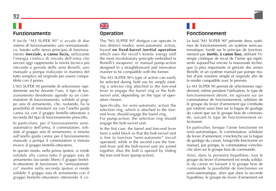 Benelli M3 Convertible Semi-Auto Pump Shotgun User Manual | Page 33 / 182