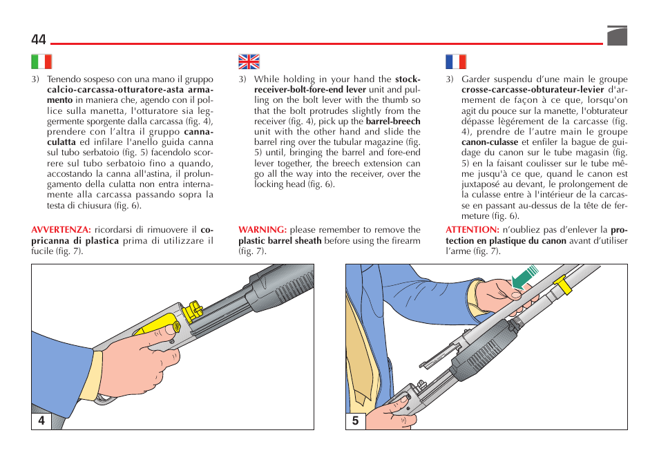 Benelli M3 Convertible Semi-Auto Pump Shotgun User Manual | Page 45 / 182