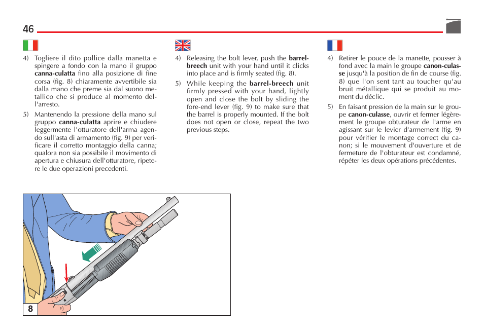 Benelli M3 Convertible Semi-Auto Pump Shotgun User Manual | Page 47 / 182