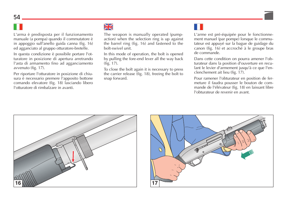 Benelli M3 Convertible Semi-Auto Pump Shotgun User Manual | Page 55 / 182