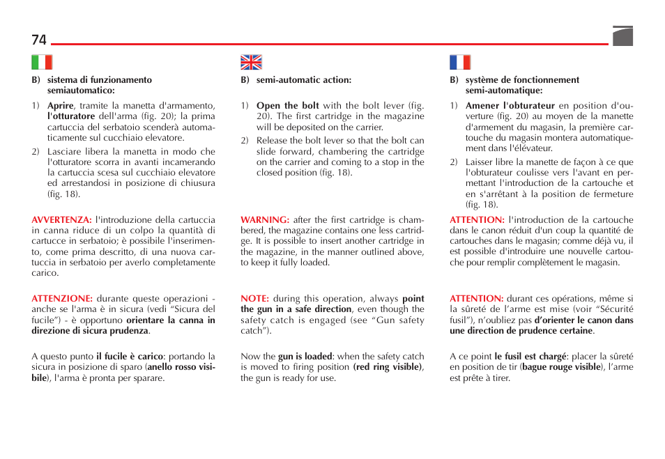 Benelli M3 Convertible Semi-Auto Pump Shotgun User Manual | Page 75 / 182