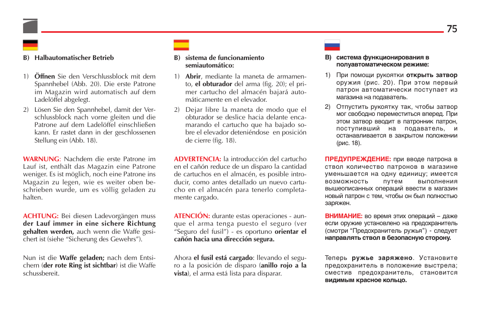 Benelli M3 Convertible Semi-Auto Pump Shotgun User Manual | Page 76 / 182