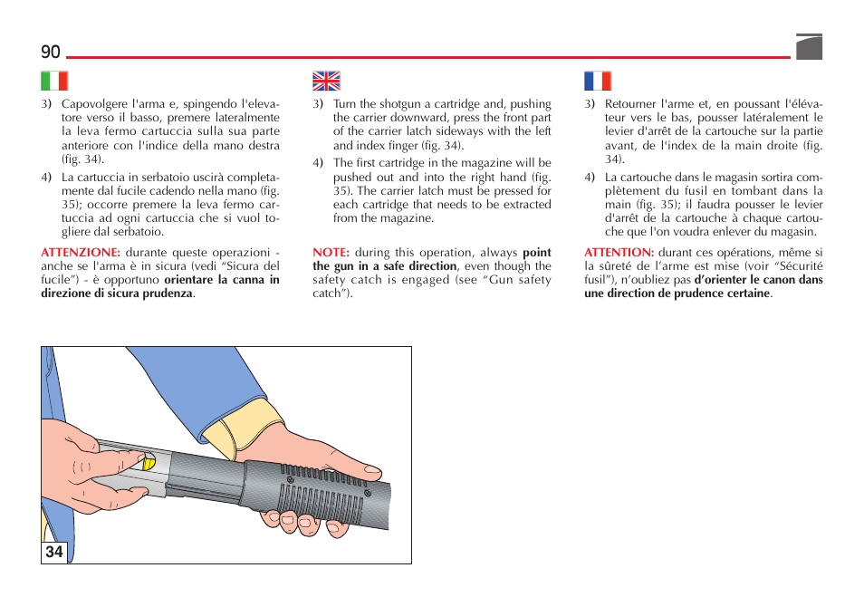 Benelli M3 Convertible Semi-Auto Pump Shotgun User Manual | Page 91 / 182