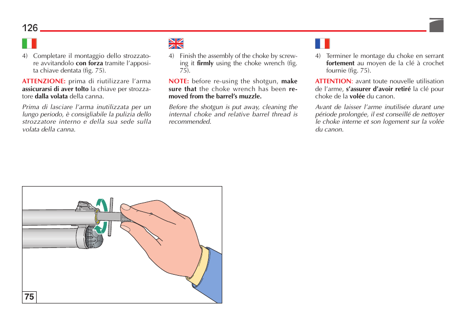 Benelli M4 Tactical Shotgun User Manual | Page 127 / 138