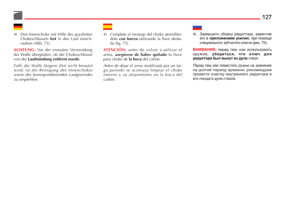 Benelli M4 Tactical Shotgun User Manual | Page 128 / 138