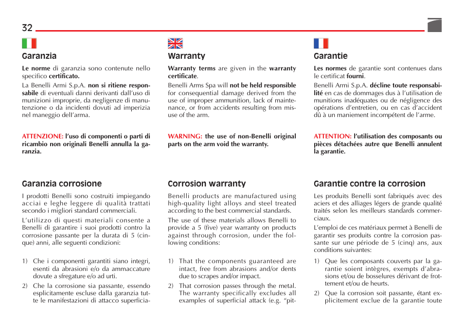 Benelli M4 Tactical Shotgun User Manual | Page 33 / 138