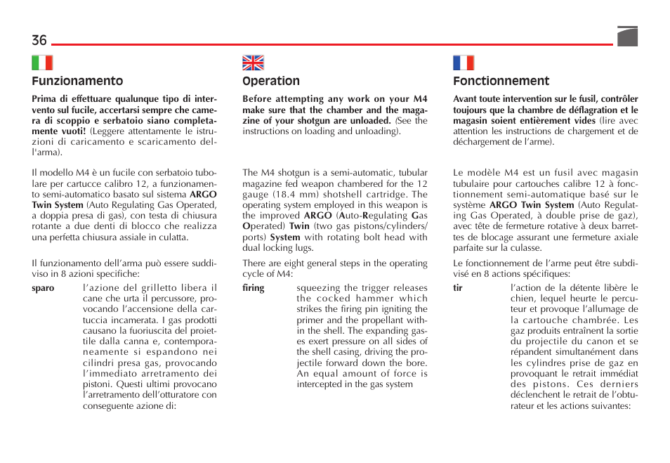 Benelli M4 Tactical Shotgun User Manual | Page 37 / 138