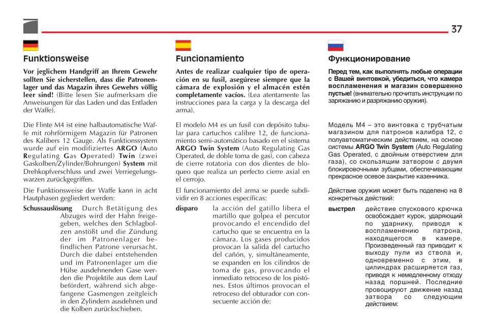 Benelli M4 Tactical Shotgun User Manual | Page 38 / 138