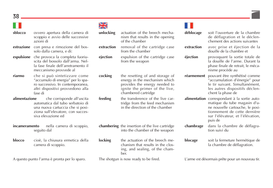 Benelli M4 Tactical Shotgun User Manual | Page 39 / 138