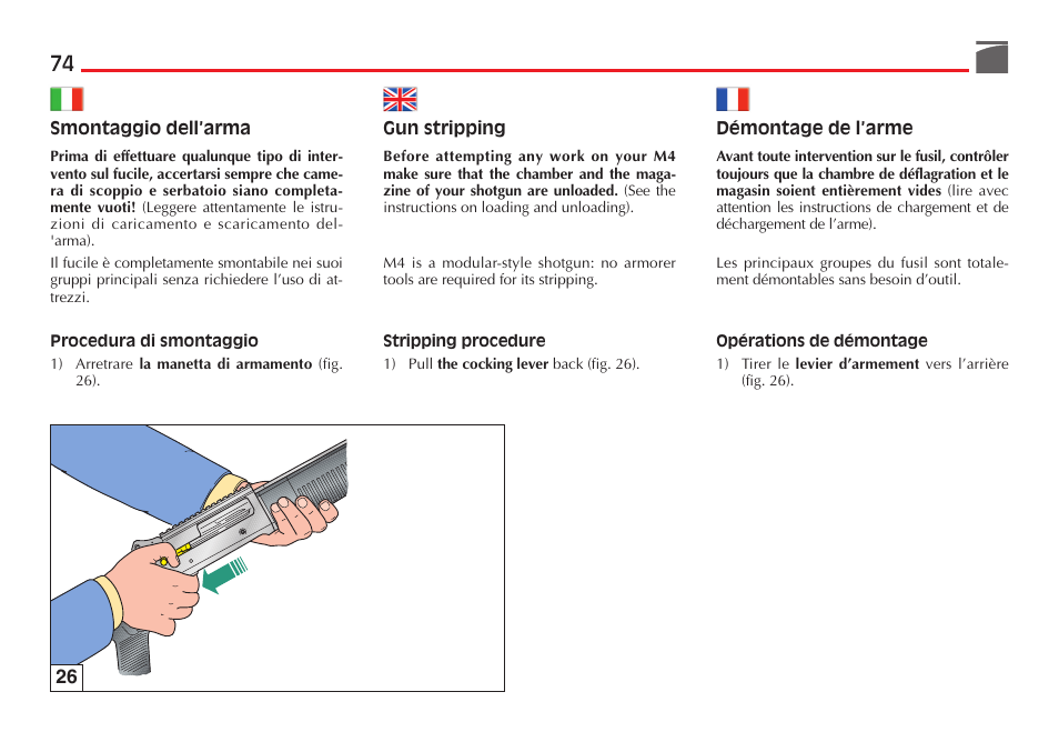 Benelli M4 Tactical Shotgun User Manual | Page 75 / 138