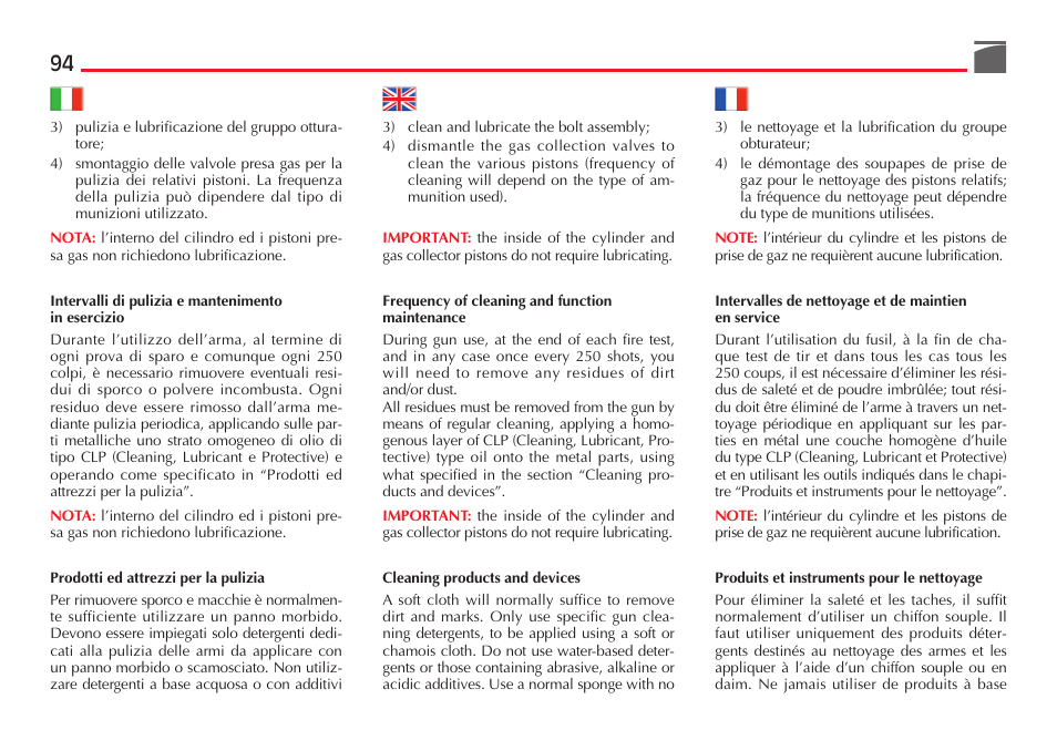 Benelli M4 Tactical Shotgun User Manual | Page 95 / 138