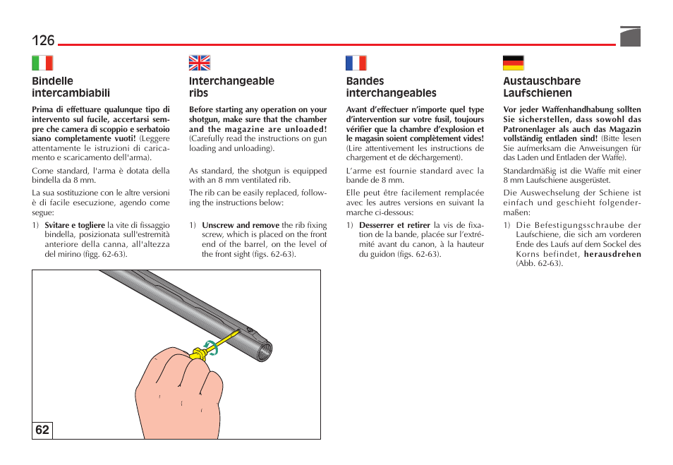 Benelli Ultra Light Shotgun User Manual | Page 127 / 138