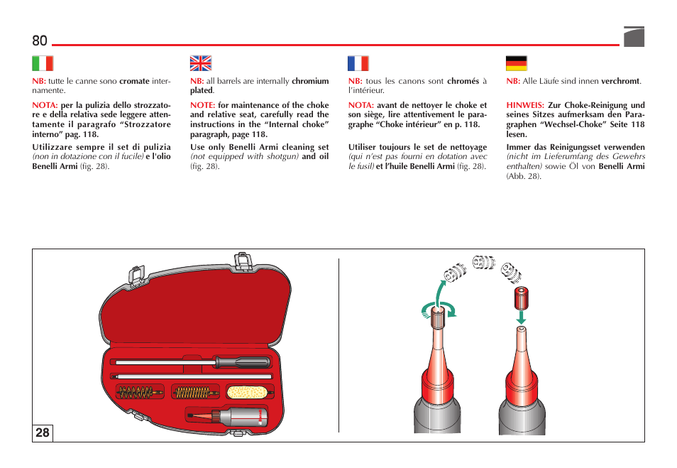 Benelli Ultra Light Shotgun User Manual | Page 81 / 138