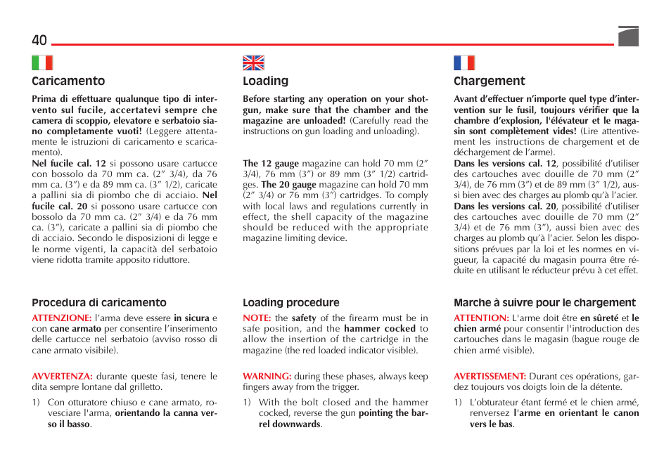 Benelli Nova Tactical Shotgun User Manual | Page 41 / 106