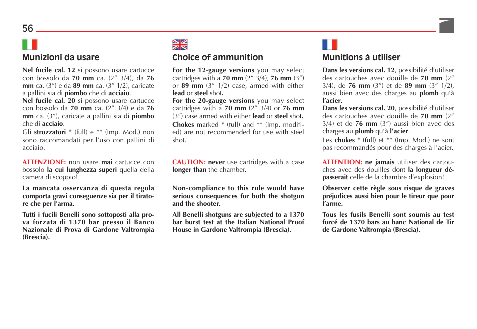 Benelli Nova Tactical Shotgun User Manual | Page 57 / 106